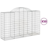 Arched Gabion Baskets 50 pcs 200x50x120/140 cm Galvanised Iron 3146360