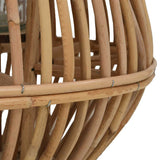 Hanging Candle Lantern Holder Wicker Natural 246819