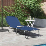 Folding Sun Lounger Folding Blue 188 x 57 x 86.5 cm Polyester 42003140