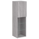 TV Cabinets with LED Lights 2 pcs Grey Sonoma 30.5x30x102 cm 837026
