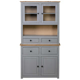 Highboard Grey 93x40.5x180 cm Solid Pine Panama Range 282701