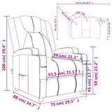 Recliner Chair Cappuccino Faux Leather 340965