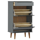Shoe Cabinet MOLDE Grey 59,5x35x103 cm Solid Wood Pine 350527