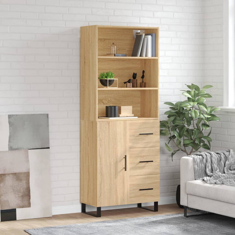 Highboard Sonoma Oak 69.5x34x180 cm Engineered Wood 3189472