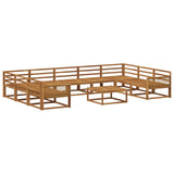 Outdoor Sofa Set 10 pcs Natural Solid Acacia Wood 3382907