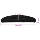 Stair Mats 30 pcs 56x17x3 cm Black Half Round 3365800