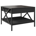 ZNTS Coffee Table with Infinity LED Black 50x50x38 cm 847697