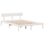 ZNTS Bookcase Bed without Mattress White 140x200 cm Solid Wood Pine 3321775