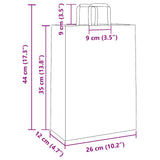Paper Bags 250 pcs with Handles Pink 26x12x35 cm 4101898