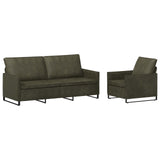 Sofa Set 2 pcs Army Green Faux Suede Fabric 3433129
