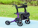 Folding Rollator Walker with Seat, Backrest, Lightweight Walking Frame with Storage Bag, Dual T3398P343246