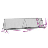 Rabbit Hutch Silver 400x105x91 cm Galvanised Steel 3281531