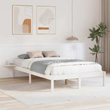 Bed Frame White 135 x 190 cm Solid Pine Wood 873197