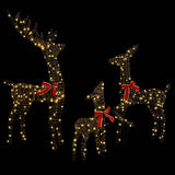 Reindeer Family 3 pcs Warm white 67 x 26 x 127 cm Rattan 42019052