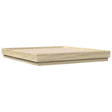 Bed Frame with LED without Mattress Sonoma Oak 200x200 cm 3209767