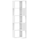 Corner Bookcase 5-Tier White 50x50x179 cm Engineered Wood 852582