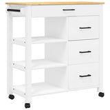 Kitchen Trolley MONZA 84x40x88.5 cm Solid Wood Pine 376114