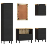 5 Piece Bathroom Furniture Set Solid Wood Mango 3310132