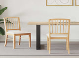 Dining Chairs 2 pcs Natural 50 x 52.5 x 91 cm Solid Rubber Wood 42020449