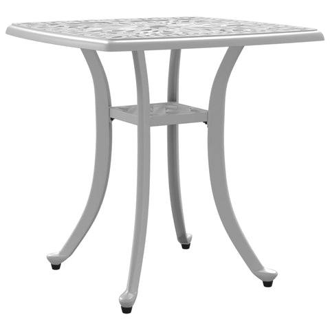 ZNTS Garden Table White 53x53x53 cm Cast Aluminium 4002817