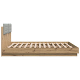 Bed Frame with Headboard with Storage Artisan Oak 200 x 200 cm 3416332