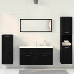 Bathroom Furniture Set 4 pcs Black Oak 30 x 30 x 130 cm 3334363