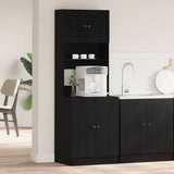 Kitchen Sideboard with Shelf 2 pcs Black Oak 60 x 50 x 180 cm 3365557