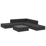 6 Piece Garden Lounge Set with Cushions Poly Rattan Black 46746