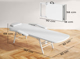Portable Massage Table, 3 Section Adjustable Beauty Bed, Foldable Massage Bed with Face Hole, T3398P378893
