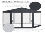 4M Hexagon Gazebo, Netting Party Tent, Patio Canopy Outdoor Event Shelter for Activities, Shade T3398P328502