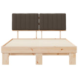 Bed Frame with Upholstered Headboard Taupe 140 x 200 cm 877487