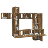 10 Piece TV Cabinet Set Smoked Oak Engineered Wood 3120320