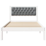 Bed Frame Light Grey 100 x 200 cm Solid Pine Wood 878213