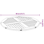 Table Top 80x2.2 cm Round Solid Wood Acacia 4004250