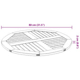 Table Top 80x2.2 cm Round Solid Wood Acacia 4004250