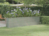 Garden Raised Bed Galvanised Steel 224x40x68 cm Silver 318902