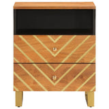 Bedside Cabinet Brown and Black 50x33x60 cm Solid Wood Mango 356793