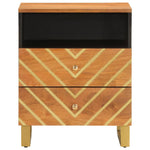 Bedside Cabinet Brown and Black 50x33x60 cm Solid Wood Mango 356793