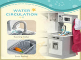Toy Kitchen with Running Water, Lights, Sounds, Apron and Chef Hat, Water Dispenser, for Ages 3-6 T3398P348125
