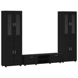 TV Cabinet Set with Drawer FLORIN 3 pcs Black Engineered Wood 3397995