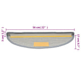 Stair Mats 15 pcs 56x17x3 cm Grey Half Round 133892