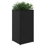 Garden Planter Black 30x30x60 cm Poly Rattan 366410
