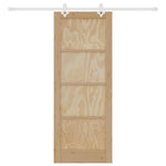 Sliding Door Manual Natural and white 78 x 202 cm 3333582