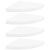 Floating Corner Shelves 4 pcs High Gloss White 35x35x3.8 cm MDF 323909