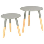 ZNTS Side Tables 2 pcs Grey Solid Pinewood 285217