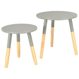 ZNTS Side Tables 2 pcs Grey Solid Pinewood 285217