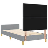 ZNTS Bed Frame Light Grey 100x200 cm Fabric 3344704