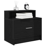 ZNTS Bedside Cabinets with Drawer 2 pcs Black Oak 51x31x47 cm 858671