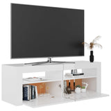 ZNTS TV Cabinet with LED Lights High Gloss White 120x35x40 cm 804361