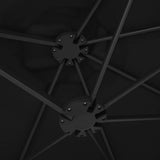 Garden Parasol with Aluminium Pole 460x270 cm Black 47302